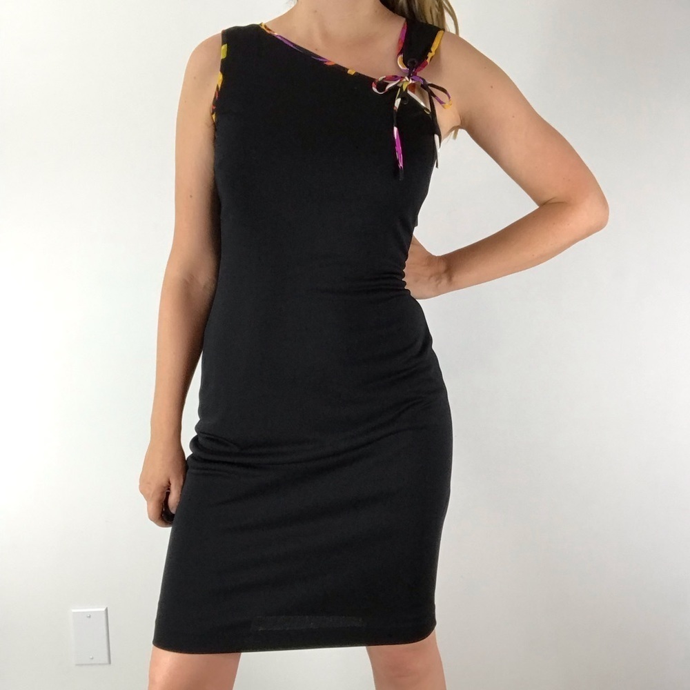 VINTAGE David Meister Black Sleeveless Mini Dress